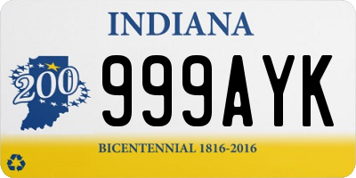 IN license plate 999AYK