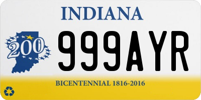 IN license plate 999AYR