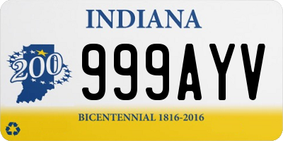 IN license plate 999AYV