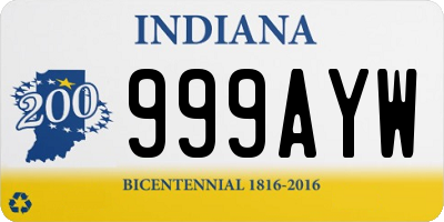 IN license plate 999AYW