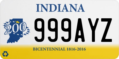 IN license plate 999AYZ