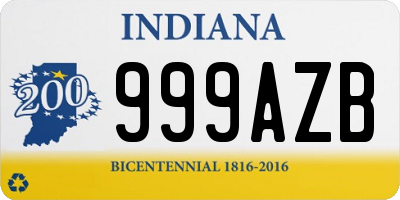 IN license plate 999AZB