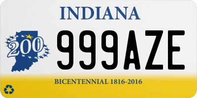 IN license plate 999AZE