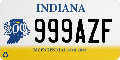 IN license plate 999AZF