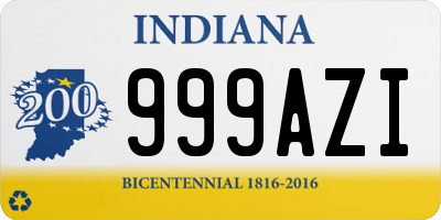 IN license plate 999AZI