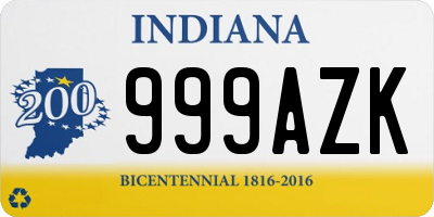 IN license plate 999AZK