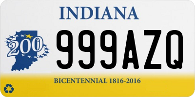 IN license plate 999AZQ