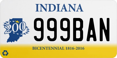 IN license plate 999BAN