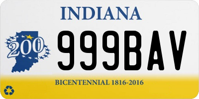 IN license plate 999BAV