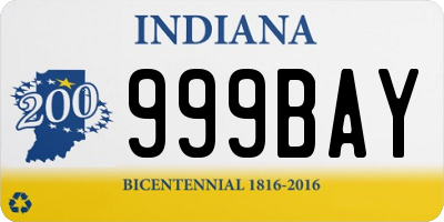 IN license plate 999BAY