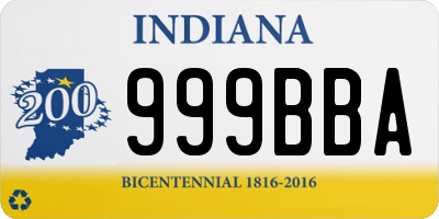 IN license plate 999BBA