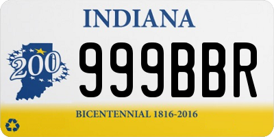 IN license plate 999BBR