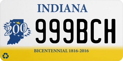 IN license plate 999BCH