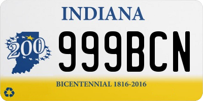 IN license plate 999BCN