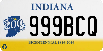IN license plate 999BCQ