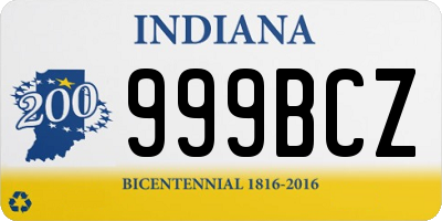 IN license plate 999BCZ