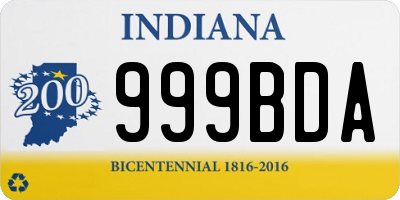 IN license plate 999BDA