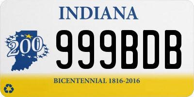 IN license plate 999BDB