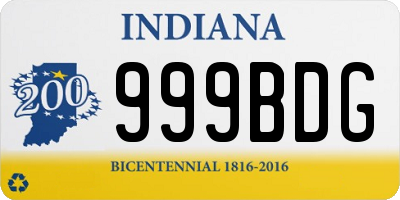 IN license plate 999BDG