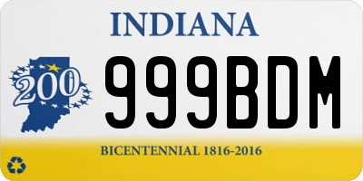 IN license plate 999BDM