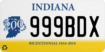 IN license plate 999BDX