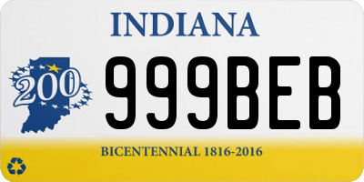 IN license plate 999BEB