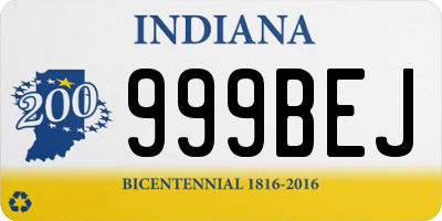 IN license plate 999BEJ