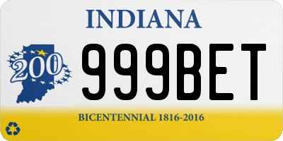 IN license plate 999BET