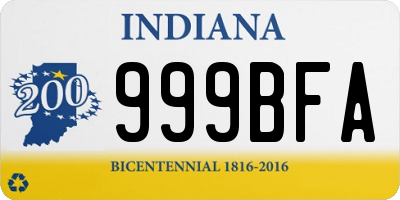 IN license plate 999BFA