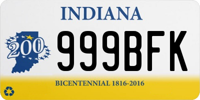 IN license plate 999BFK