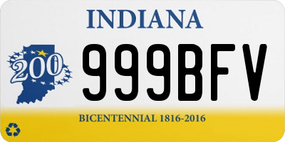 IN license plate 999BFV