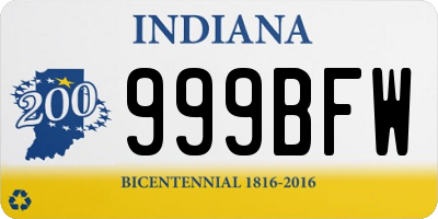 IN license plate 999BFW