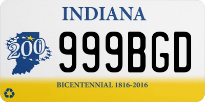 IN license plate 999BGD