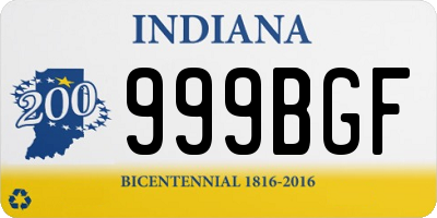 IN license plate 999BGF