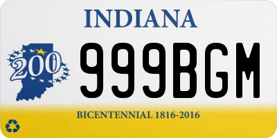 IN license plate 999BGM