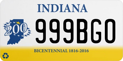 IN license plate 999BGO