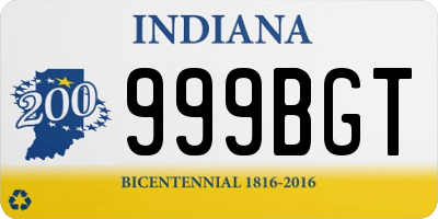 IN license plate 999BGT