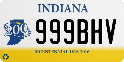 IN license plate 999BHV