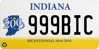 IN license plate 999BIC
