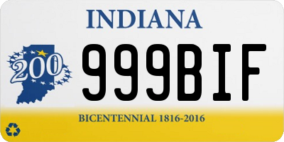 IN license plate 999BIF