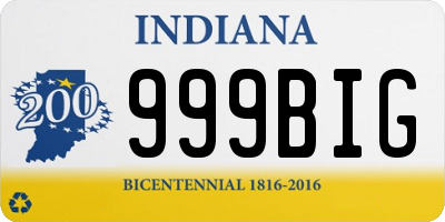 IN license plate 999BIG
