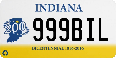 IN license plate 999BIL