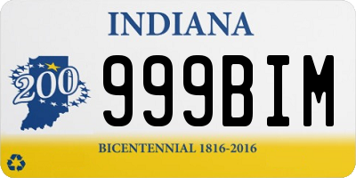 IN license plate 999BIM