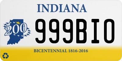 IN license plate 999BIO