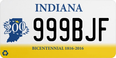 IN license plate 999BJF