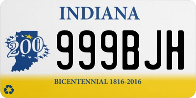 IN license plate 999BJH