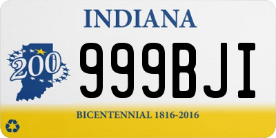 IN license plate 999BJI