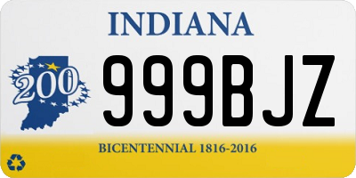 IN license plate 999BJZ