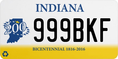 IN license plate 999BKF
