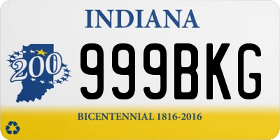 IN license plate 999BKG